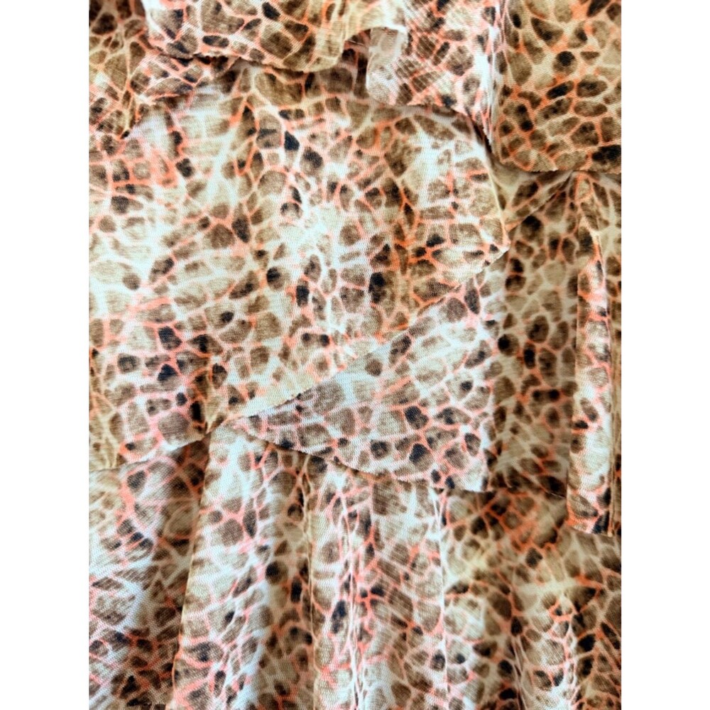 Roz & Ali Pink and Brown Tiered Ruffle Top - Picture 3 of 6